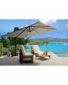 Ombrellone rettangolare rotante con copertura Koriva ecru - 268x38x14 cm