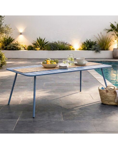 Falcou 6-zits tuintafel blauw - 160x70x72 cm