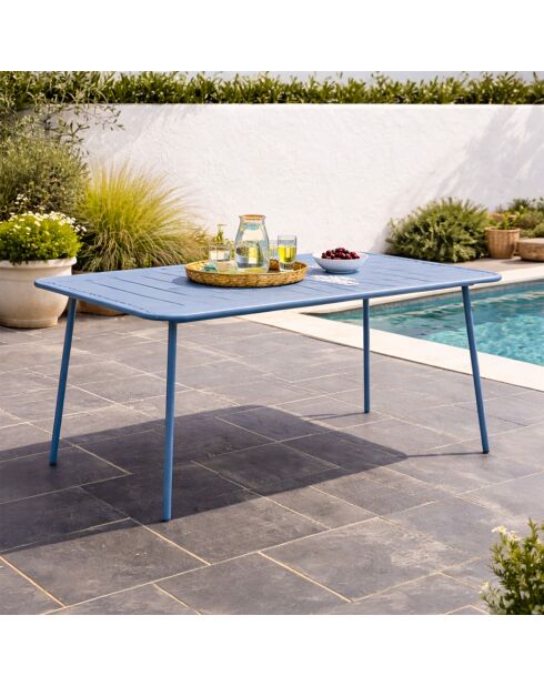 Falcou 6-zits tuintafel blauw - 160x70x72 cm