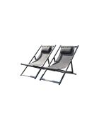 Lot de 2 transats en aluminium Gwen gris - 103x59x96 cm