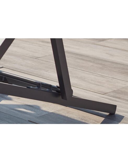 Lot de 2 transats en aluminium Gwen gris - 103x59x96 cm