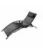 Transat ajustable et empilable avec pieds en acier Winora noir - 168x64x87 cm