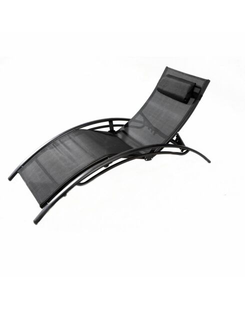 Transat ajustable et empilable avec pieds en acier Winora noir - 168x64x87 cm