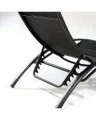 Transat ajustable et empilable avec pieds en acier Winora noir - 168x64x87 cm