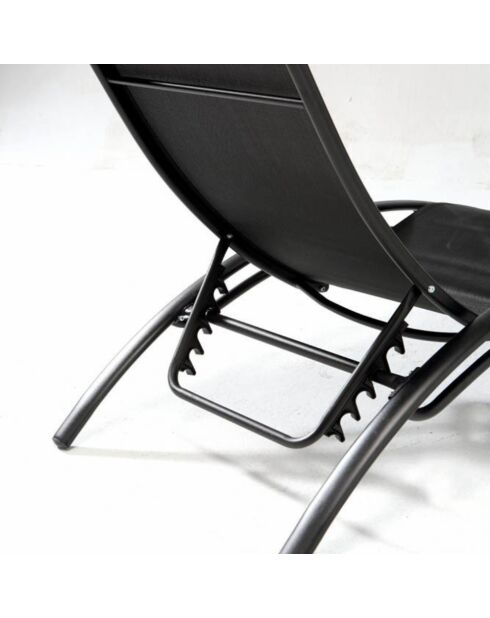 Transat ajustable et empilable avec pieds en acier Winora noir - 168x64x87 cm