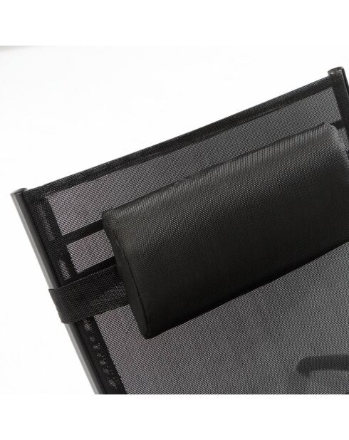 Transat ajustable et empilable avec pieds en acier Winora noir - 168x64x87 cm