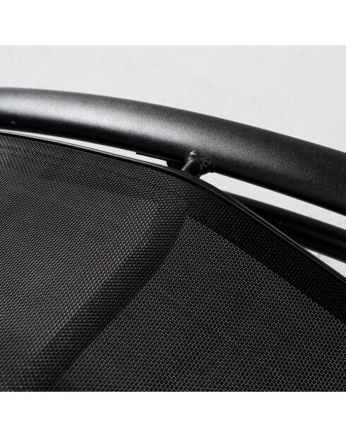 Transat ajustable et empilable avec pieds en acier Winora noir - 168x64x87 cm