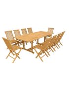 Mesa rectangular Lireno con 10 sillas marrón - 11 piezas