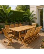 Mesa rectangular Lireno con 10 sillas marrón - 11 piezas