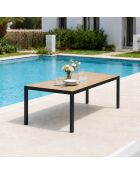 Gartentisch für 10 Personen mit brauner Jindalee-Tischplatte aus gehärtetem Glas in Holzoptik — 240x80x74 cm