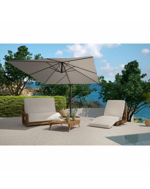 Koriva grauer rechteckiger Offset-Sonnenschirm - 300x400x280 cm