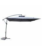 Grauer quadratischer Offset-Sonnenschirm Brindisi - 300x300x220 cm
