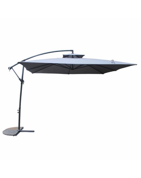 Grauer quadratischer Offset-Sonnenschirm Brindisi - 300x300x220 cm