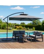 Grauer quadratischer Offset-Sonnenschirm Brindisi - 300x300x220 cm
