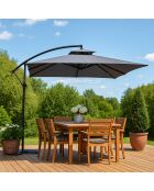 Grauer quadratischer Offset-Sonnenschirm Brindisi - 300x300x220 cm