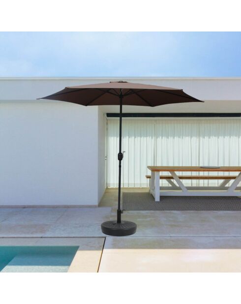 Spetses runder Regenschirm braun - 294x294x245 cm