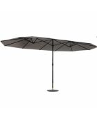 Luvina grauer ovaler doppelter gerader Regenschirm - 270x460x240 cm