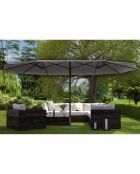 Luvina grauer ovaler doppelter gerader Regenschirm - 270x460x240 cm