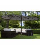 Luvina grauer ovaler doppelter gerader Regenschirm - 270x460x240 cm