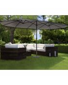 Luvina grauer ovaler doppelter gerader Regenschirm - 270x460x240 cm