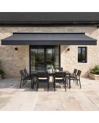 Tenda motorizzata in alluminio con tela Sarena grigia - 395x300x17 cm