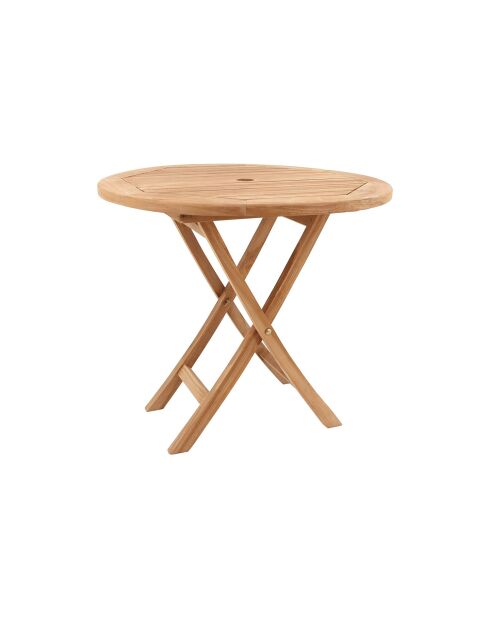 Tavolo rotondo pieghevole 80 cm Thalie marrone - 82x46x75 cm