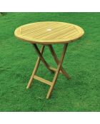 Tavolo rotondo pieghevole 80 cm Thalie marrone - 82x46x75 cm