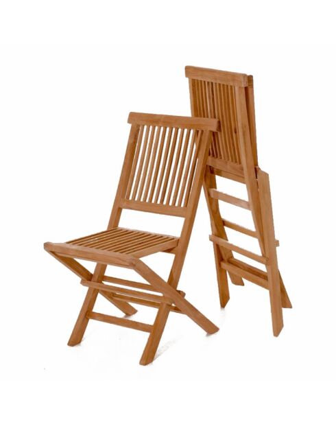 Salon de jardin en teck huilé 8 places avec table ovale et 8 chaises Lobo marron - 9 pièces