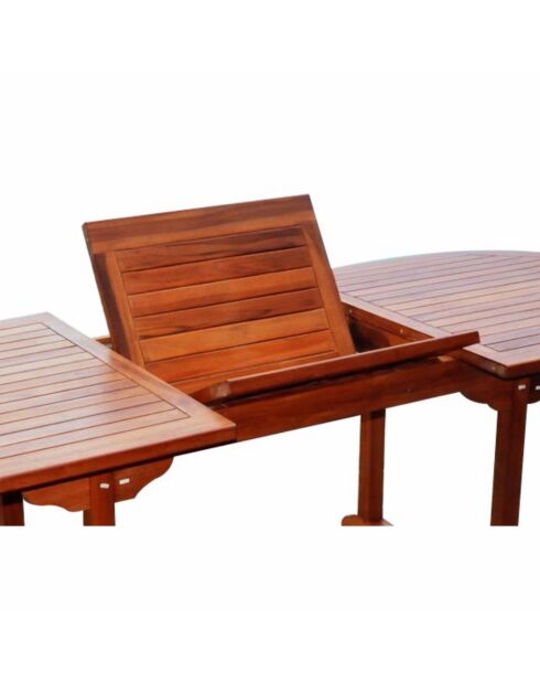Salon de jardin en teck huilé 8 places avec table ovale et 8 chaises Lobo marron - 9 pièces