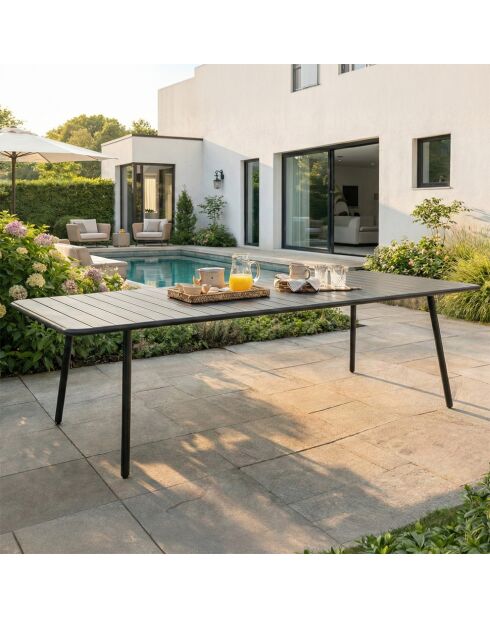 Falcou 10/12 persoons tuintafel donkergrijs - 234x96x72 cm