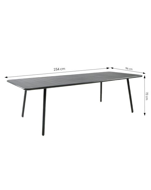 Falcou 10/12 persoons tuintafel donkergrijs - 234x96x72 cm