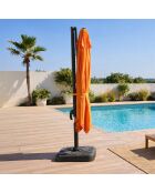 Ivarin Sonnenschirm aus Aluminium, quadratisch, drehbar, 300 x 300 x 260 cm, orange