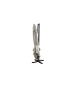 Velora ecru rechteckiger, um 360° drehbarer LED-Offset-Sonnenschirm — 395 x 295 x 270 cm