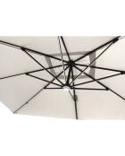 Velora ecru rechteckiger, um 360° drehbarer LED-Offset-Sonnenschirm — 395 x 295 x 270 cm