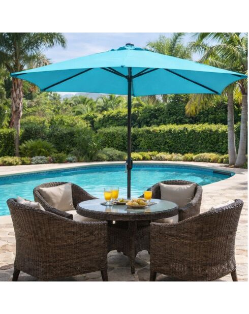 Spetses grauer runder Sonnenschirm - 294x294x245 cm