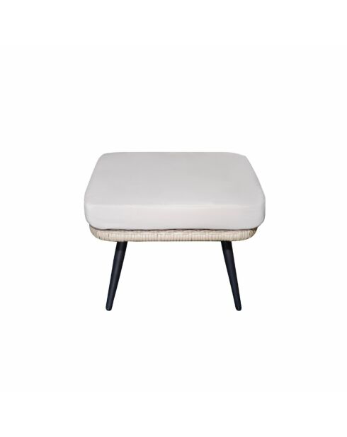 Repose-pieds d'extérieur avec coussin Leya beige - 50x45x38 cm
