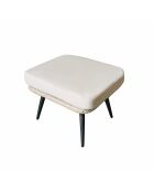 Repose-pieds d'extérieur avec coussin Leya beige - 50x45x38 cm