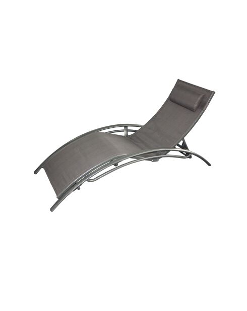 Transat ajustable et empilable avec pieds en acier Winora gris - 168x64x87 cm