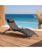 Transat ajustable et empilable avec pieds en acier Winora gris - 168x64x87 cm