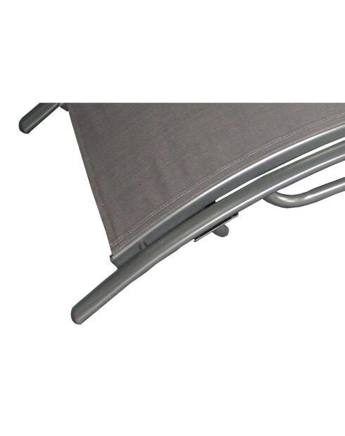Transat ajustable et empilable avec pieds en acier Winora gris - 168x64x87 cm