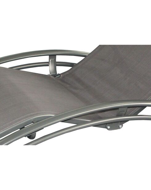 Transat ajustable et empilable avec pieds en acier Winora gris - 168x64x87 cm