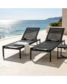 Lot de 2 bains de soleil inclinables avec roues en aluminium Mariva noir - 215x67x35 cm