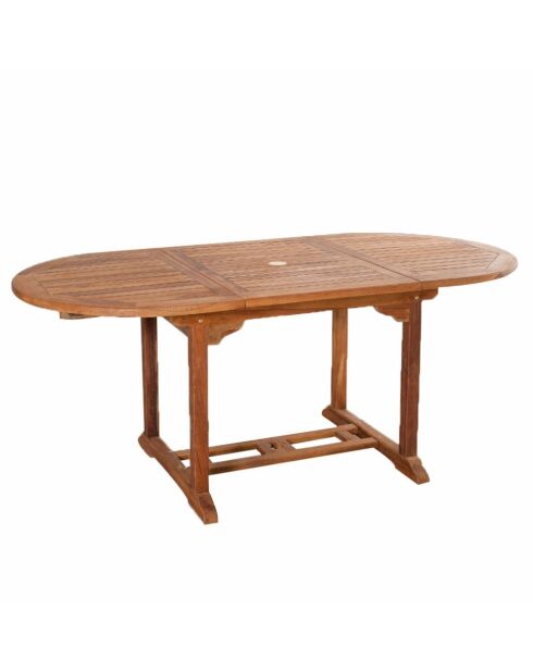 Salon de jardin en teck huilé 6 places avec table ovale et 6 chaises Lobo marron - 7 pièces