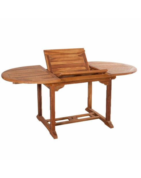Salon de jardin en teck huilé 6 places avec table ovale et 6 chaises Lobo marron - 7 pièces