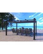 Vrijstaande pergola 3x4m met intrekbaar canvas Rilova grijs - 405x298x227 cm