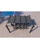 Vrijstaande pergola 3x4m met intrekbaar canvas Rilova grijs - 405x298x227 cm