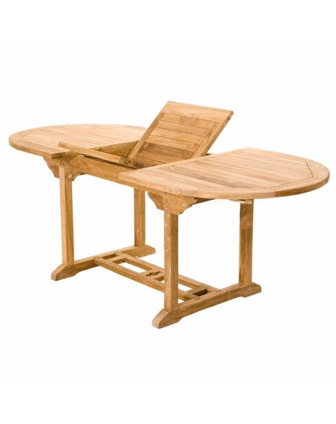 Table de jardin ovale avec 4 chaises et 2 fauteuils en teck Lireno marron - 7 pièces
