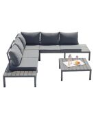 Mobiliario de jardín bajo de aluminio gris oscuro de 5 plazas Novira - 2 piezas