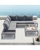 Mobiliario de jardín bajo de aluminio gris oscuro de 5 plazas Novira - 2 piezas