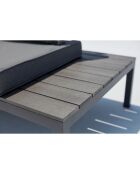 Mobiliario de jardín bajo de aluminio gris oscuro de 5 plazas Novira - 2 piezas